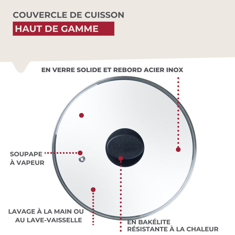 Couvercle de cuisson en verre 24 cm Fackelmann