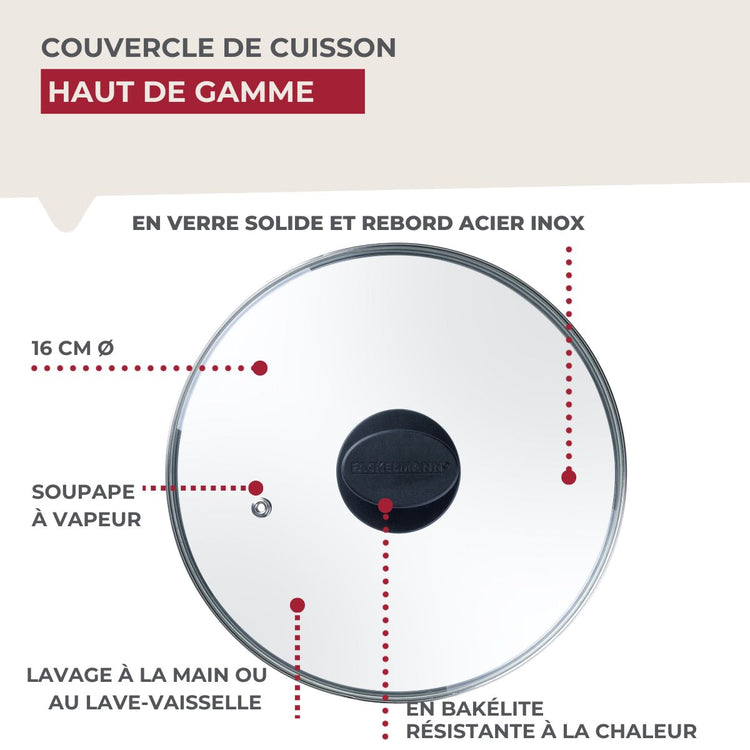 Couvercle de cuisson en verre 32 cm Fackelmann