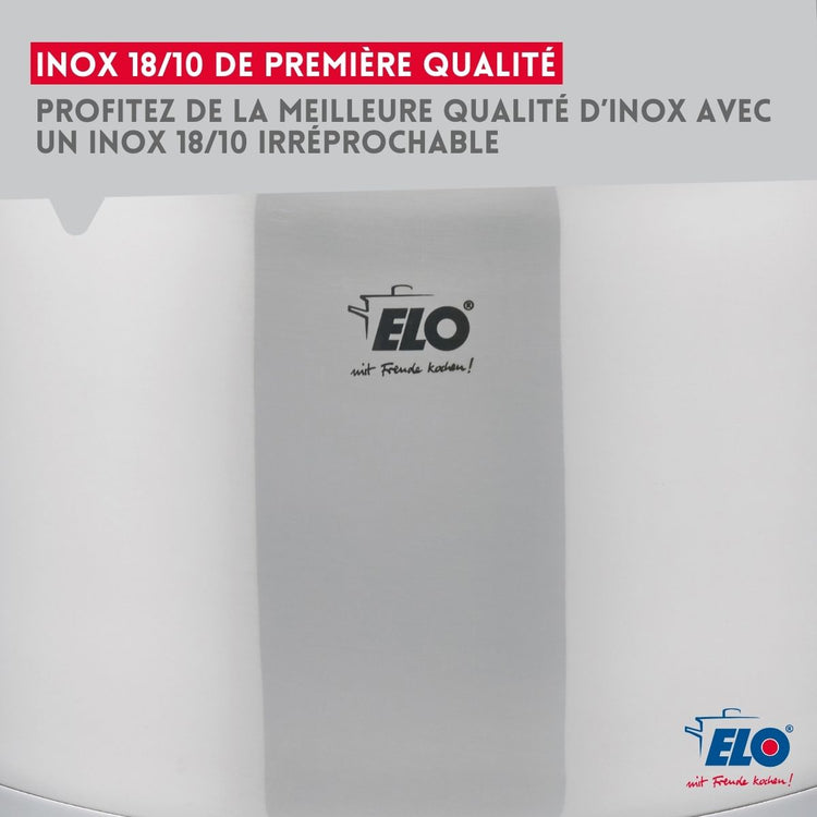Marmite en inox avec couvercle en verre 26 cm Elo Citrin