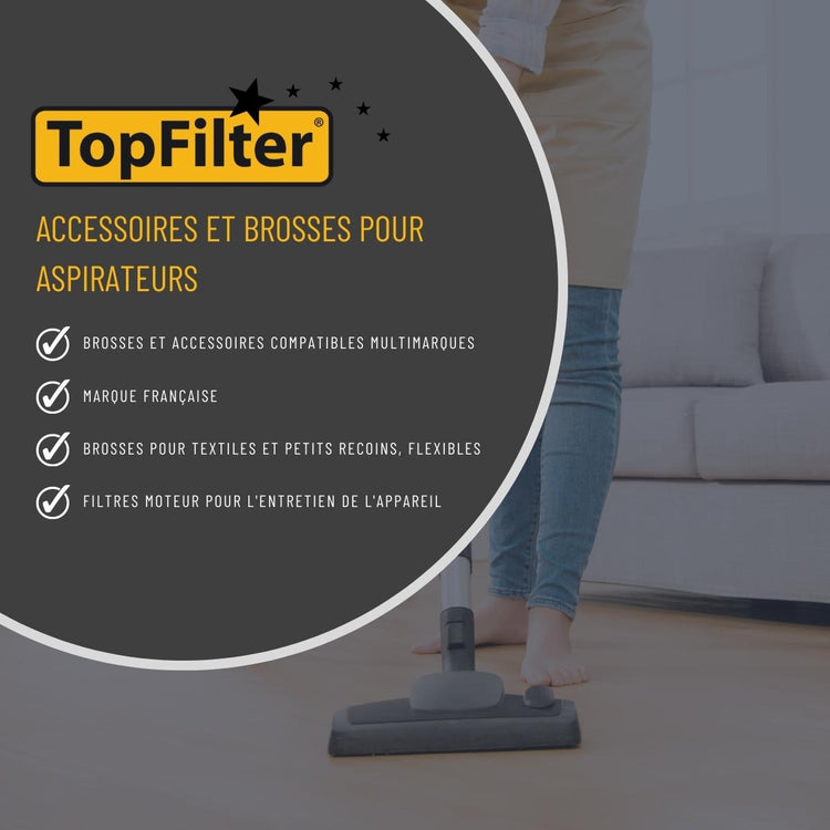 Brosse aspirateur universelle pour parquet et sol dur TopFilter