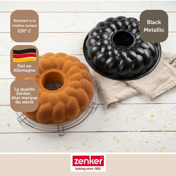 Lot de 2 moules à gâteaux 32/32 cm en acier Black mettallic Black mettallic Zenker Black mettallic