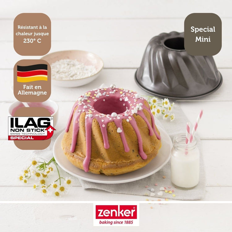 Lot de 2 moules à kouglof 18/18 cm en acier Spécial mini Spécial mini Zenker Spécial mini
