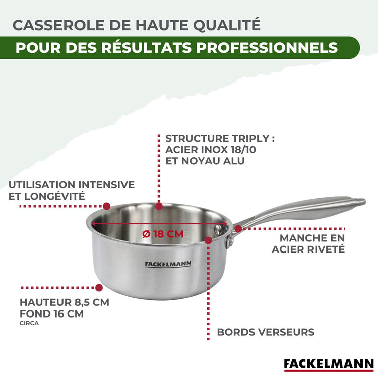 Casserole en inox 24 cm Fackelmann Triply Vita3