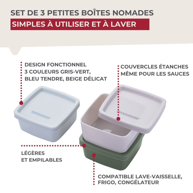 Lot de 6 boîtes hermétiques 3,5 cl avec 6 ustensiles de cuisine Fackelmann Storage