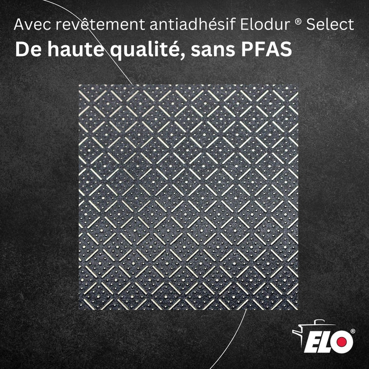 Lot de 3 poêles de cuisson 24/28/32 cm en acier inoxydable avec 4 couvercles Elo Relief Solution avec couvercles