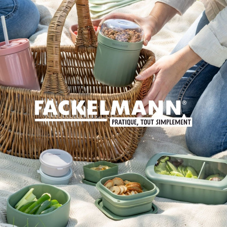 Lot de 2 lunch box 1L avec 2 ustensiles de cuisine Fackelmann Storage