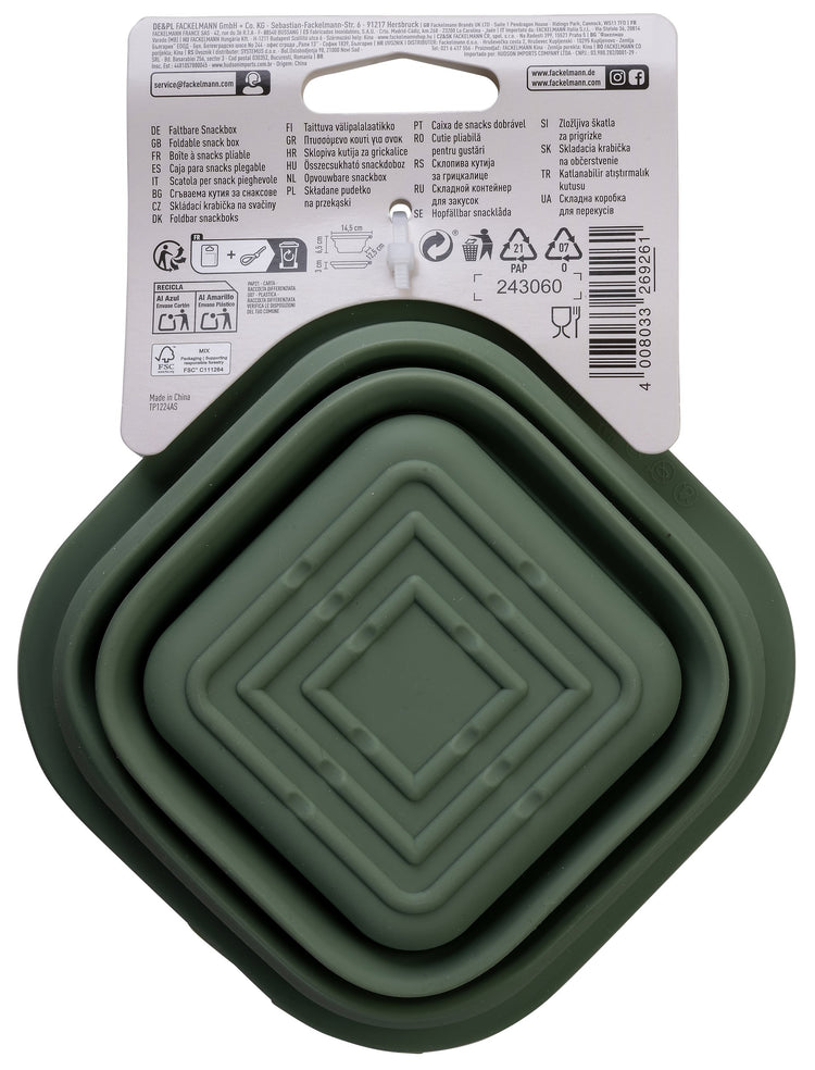 Boite à Snacks Pliable en Silicone Vert Fackelmann Storage