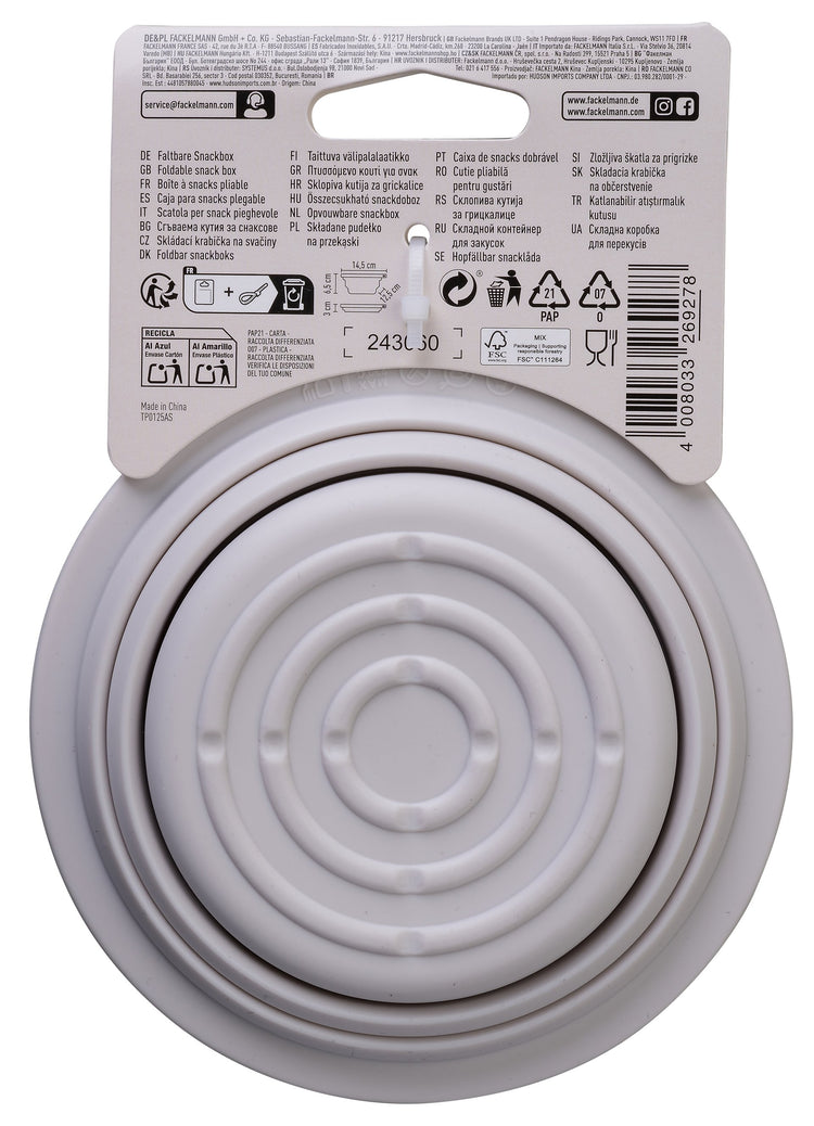 Boite à Snacks Pliable en Silicone Blanc Fackelmann Storage