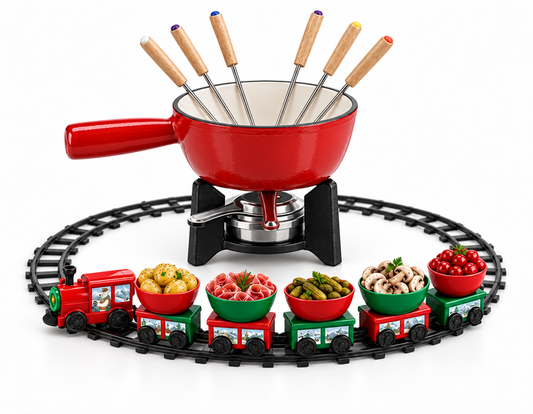 Lot de 1 appareil à fondue avec son petit train de table Fackelmann
