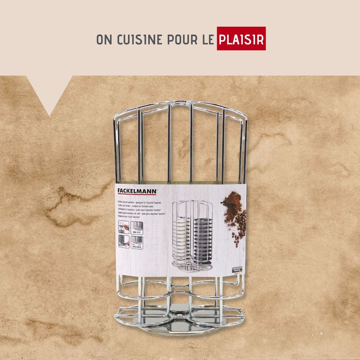 Porte capsules Tassimo rotatif Fackelmann Petit Déjeuner 