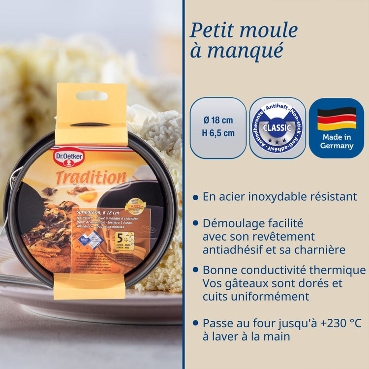 Lot de 2 moules à gâteaux 18/18 cm en acier Dr oetker Tradition