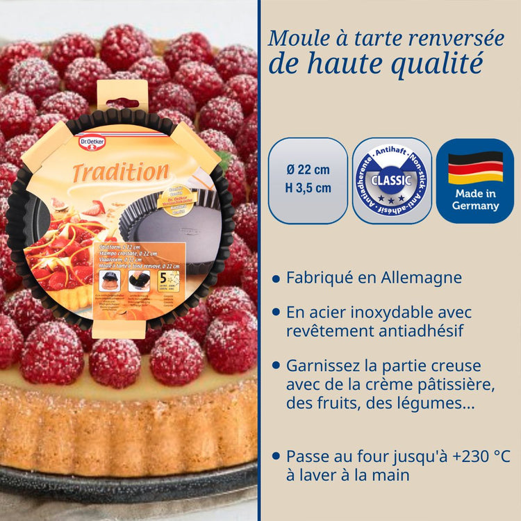Ensemble de 2 Moules à tarte renversée 22 cm Dr.Oetker Tradition