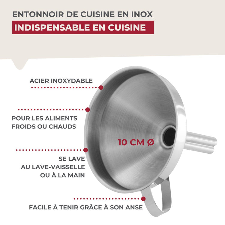 Set de 2 ustensiles de cuisine entonnoir inox Fackelmann Basic