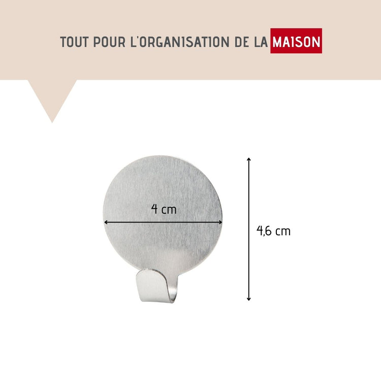 Lot de 4 crochets adhésifs muraux Fackelmann Tecno