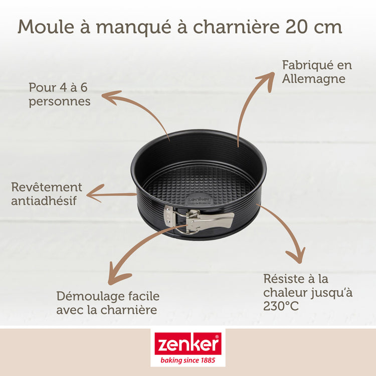 Lot de 2 moules à gâteaux 20/20 cm en acier Black metallic Black mettallic Zenker  Black mettallic