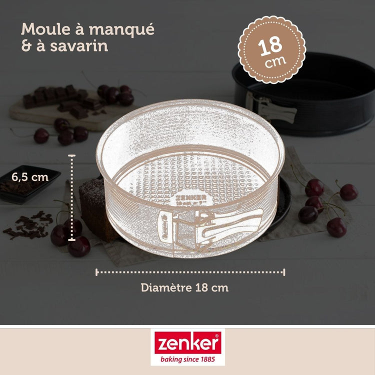 Lot de 2 moules à manqué 18/18 cm en acier Black mettallic Black mettallic Zenker  Black mettallic