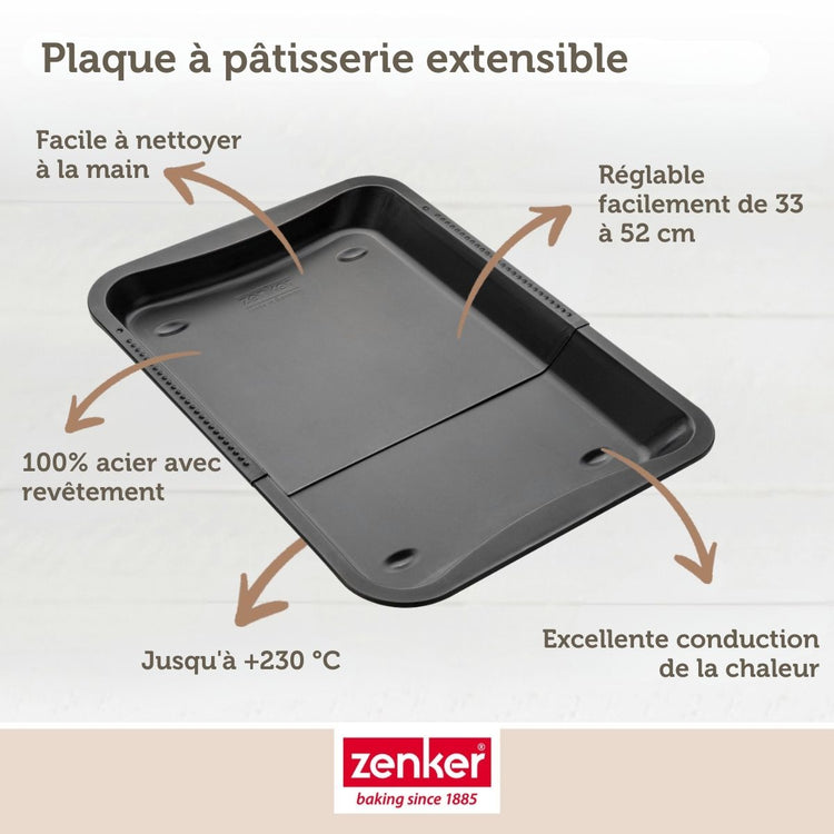 Lot de 2 moules à gâteaux 35-52/32/3 cm en acier Black mettallic Black mettallic Zenker  Black mettallic