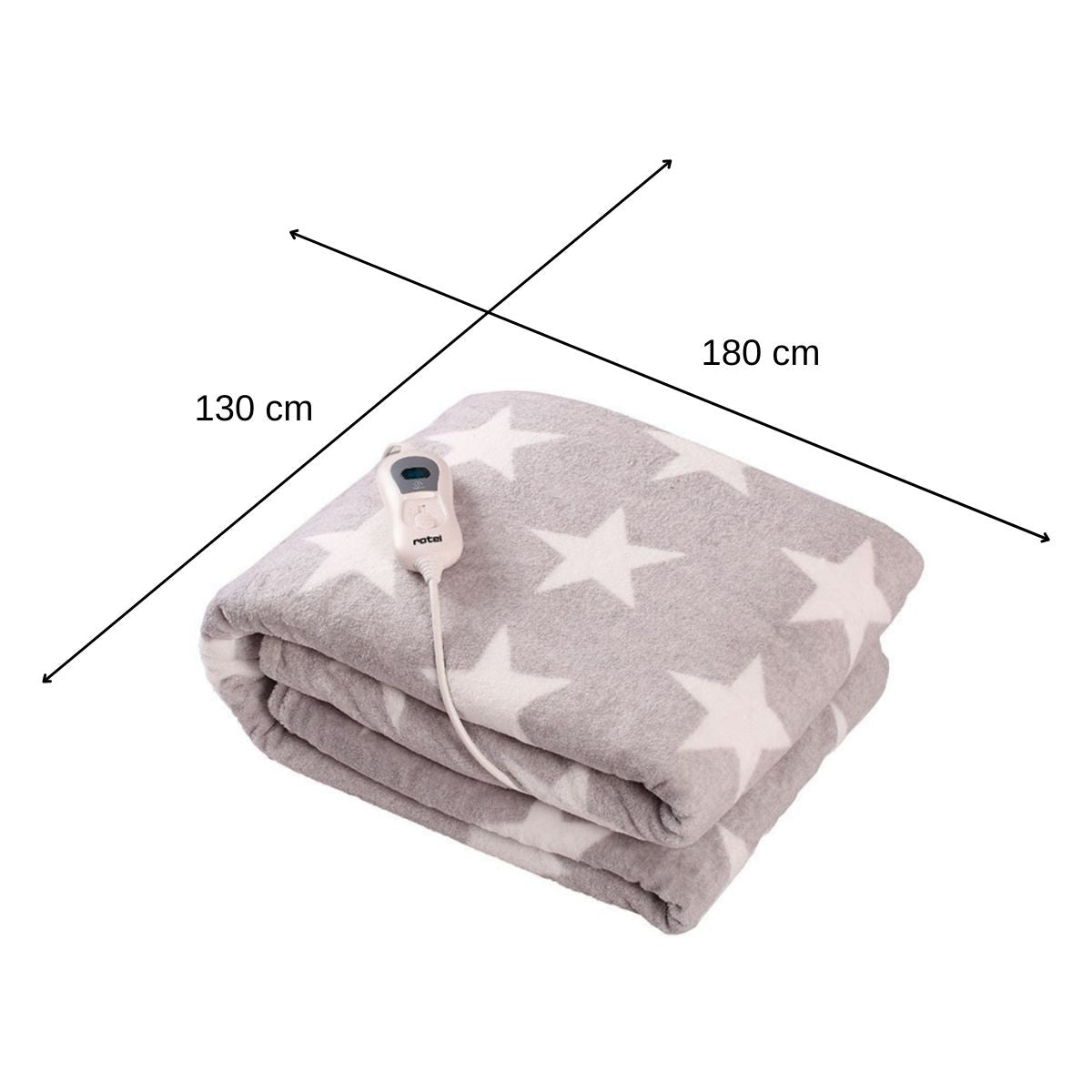 Plaid chauffant gris clair avec étoiles Rotel 