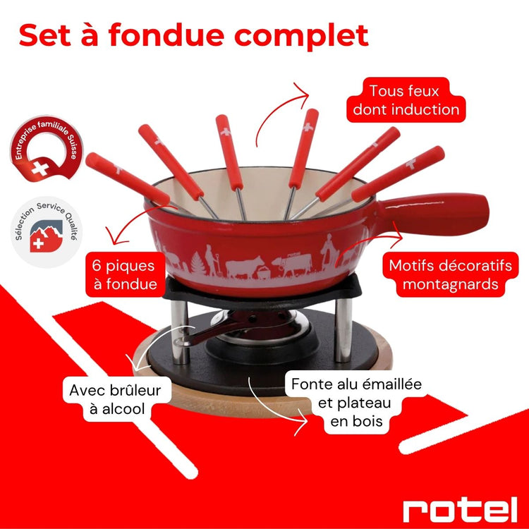 Service à fondue au fromage 6 personnes Rotel Swiss Tradition