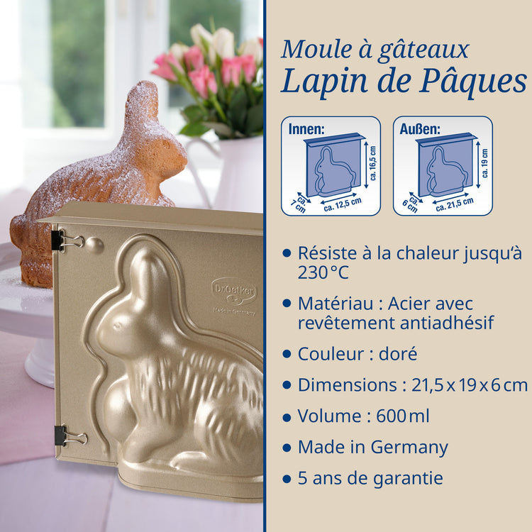 Moule à gâteaux 3D en forme de lapin de Pâques 600 ml Dr.Oetker