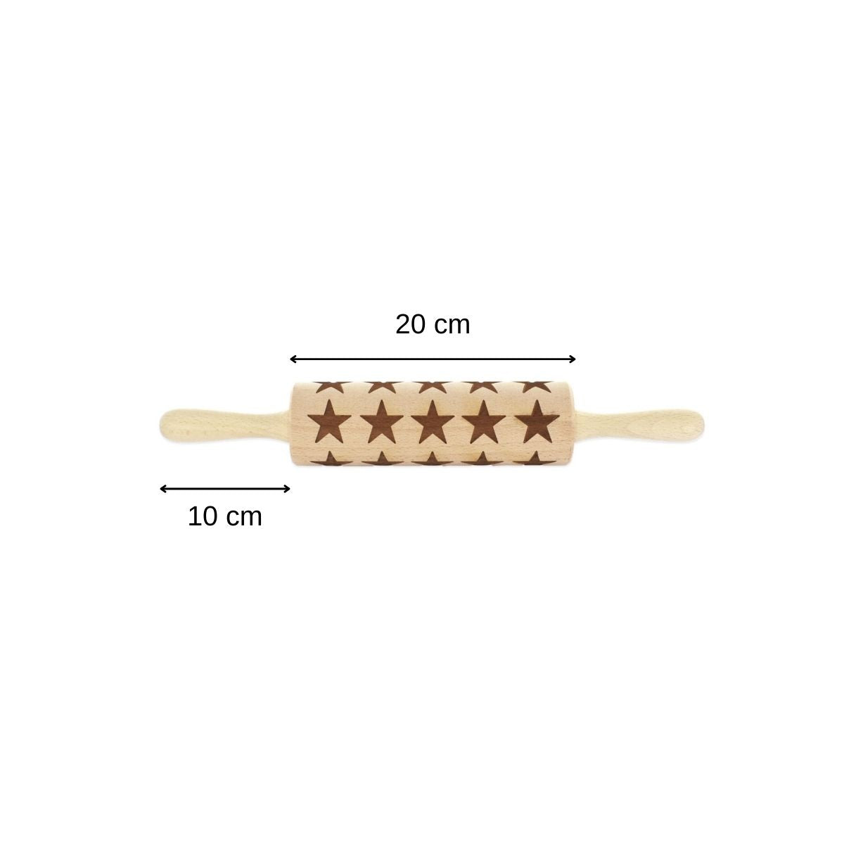 Rouleau à pâtisserie en bois motif étoiles Fackelmann Noël