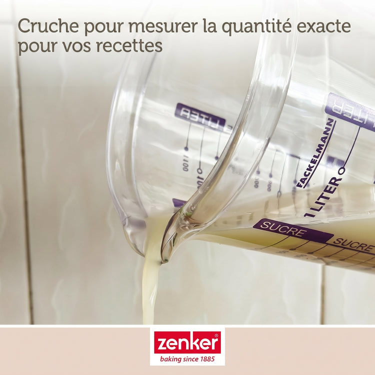 Verre doseur 1L en plastique de haute qualité Fackelmann
