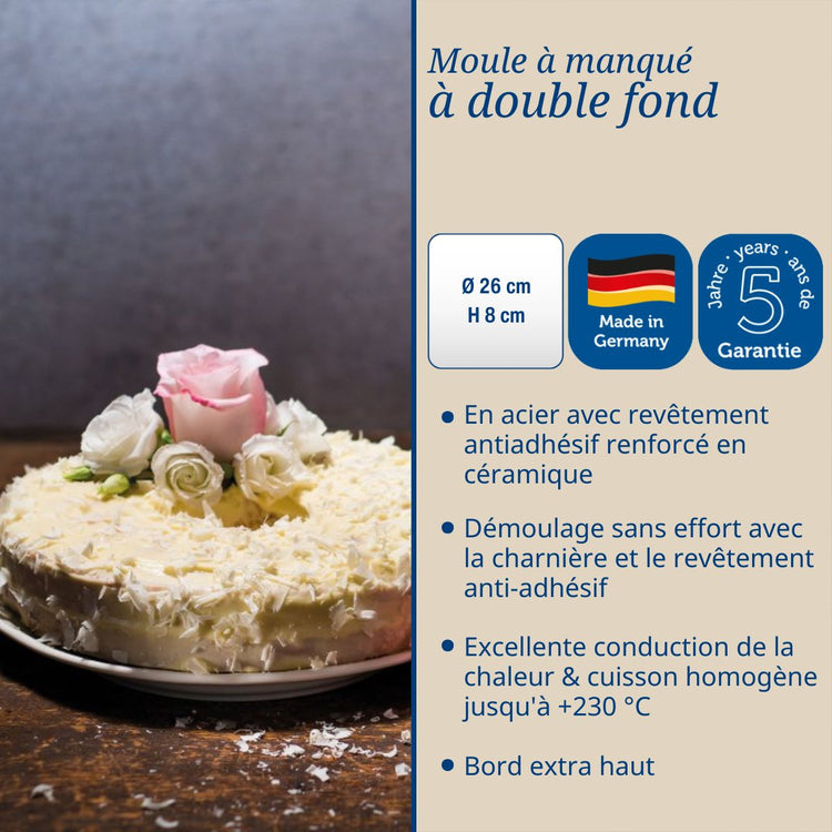 Lot de 2 moules à gâteaux 28/28 cm en acier Dr oetker Back-trend