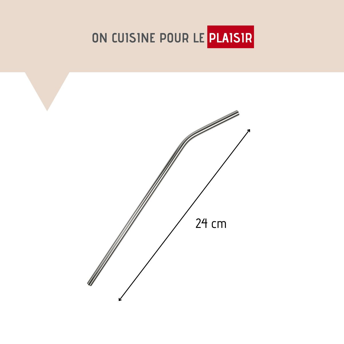 Lot de 4 pailles incurvées en inox avec goupillon Fackelmann Bar Concept