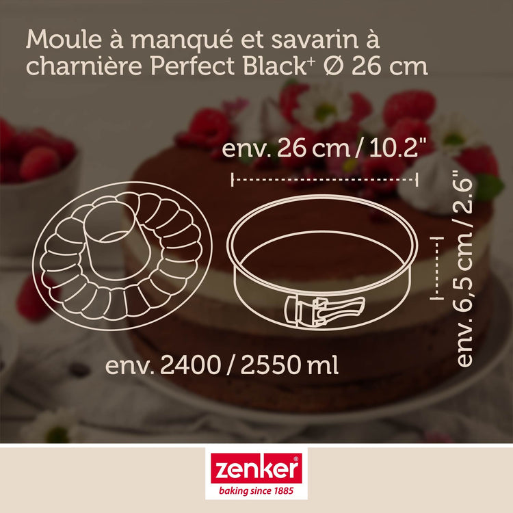Moule à manqué et à savarin double fond 26 cm Zenker PerfectBack+