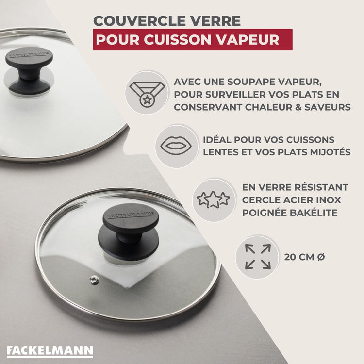 Couvercle de cuisson en verre 20 cm Fackelmann