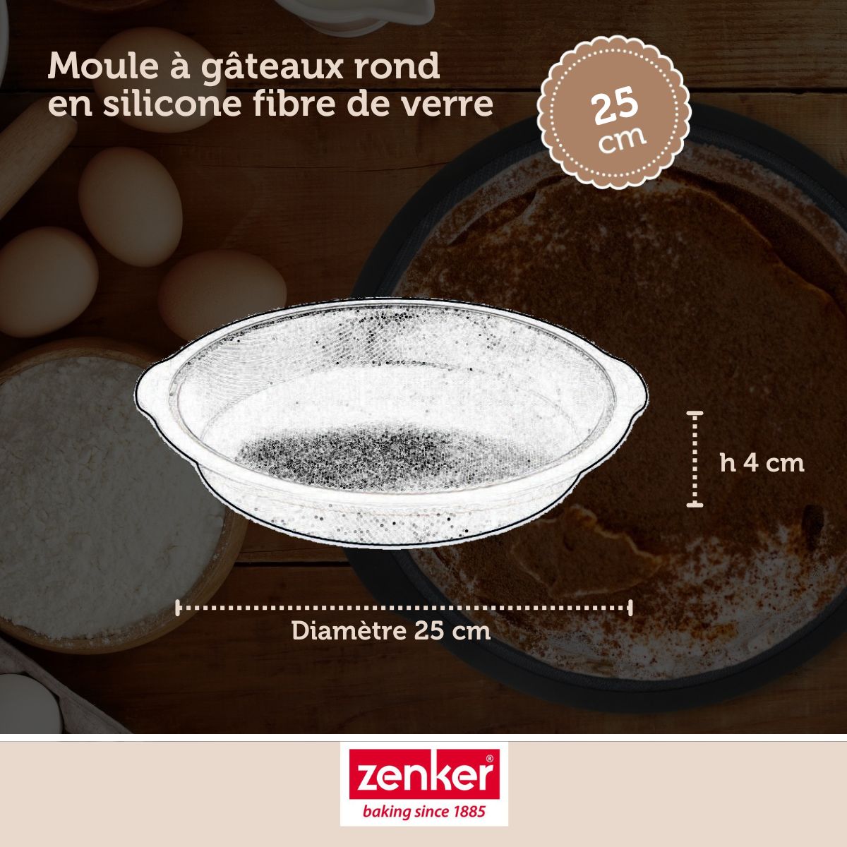 Moule à manqué 25 cm Zenker Silicone fibre de verre