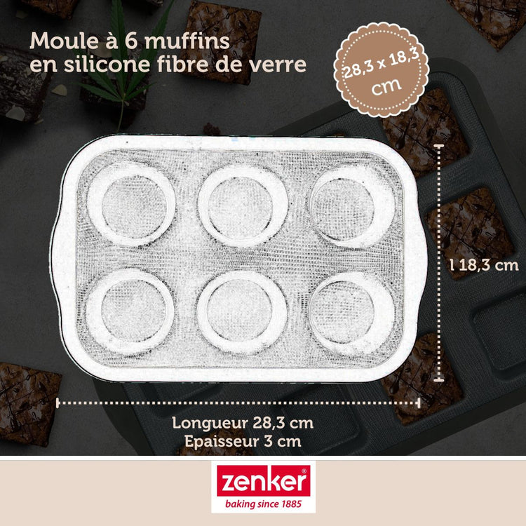 Moule à muffins 6 empreintes Zenker Silicone fibre de verre