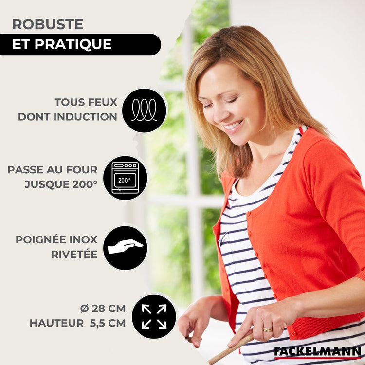 Poêle en inox 28 cm Fackelmann Eterna