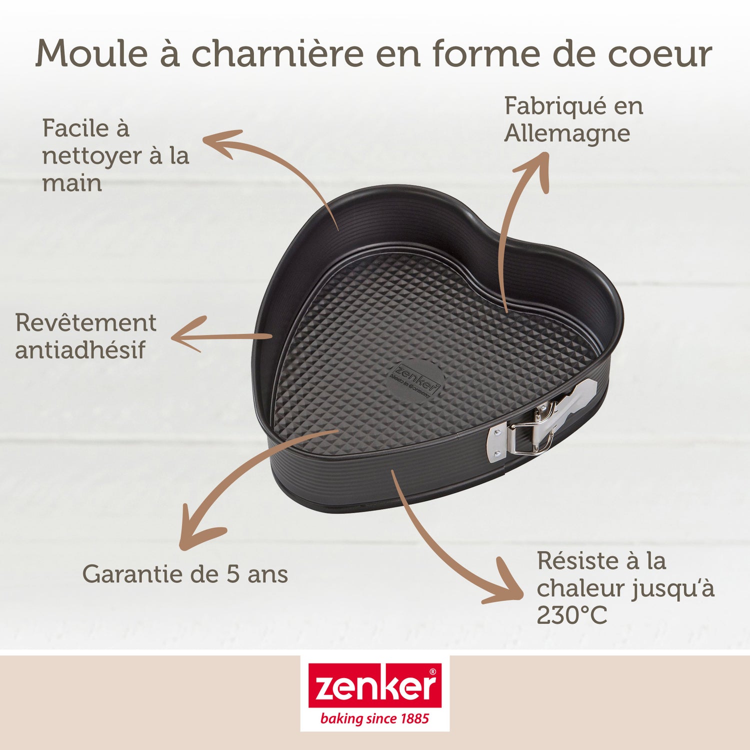 Moule à gâteau coeur avec charnière 27 x 25 cm Zenker Special Creative