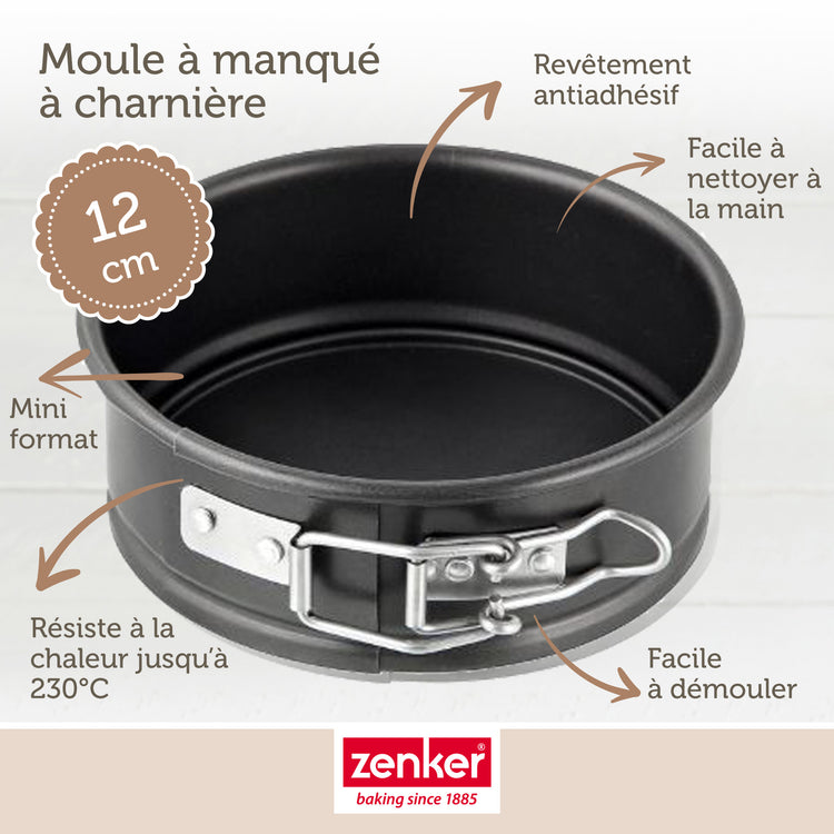 Lot de 2 petits moules à manqué à charnière 12 cm Zenker Special Mini