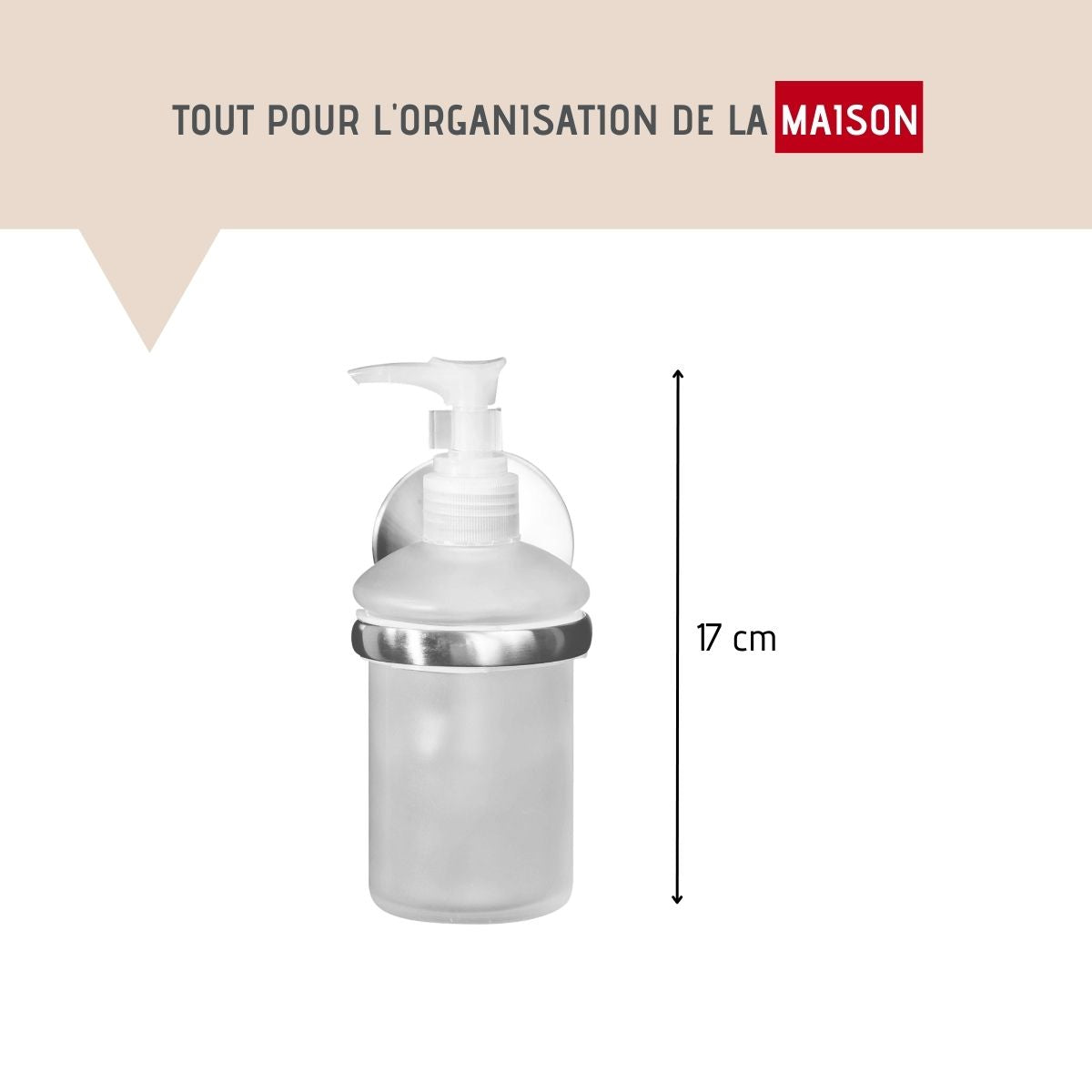 Distributeur de savon mural verre et chromé Fackelmann Vision