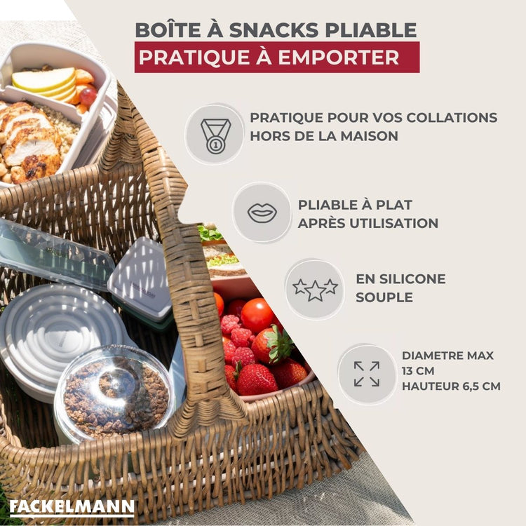 Lot de 2 boîtes hermétiques 13 cl avec 2 ustensiles de cuisine Fackelmann Storage