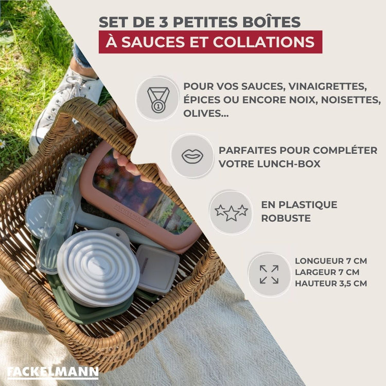 Lot de 6 boîtes hermétiques 3,5 cl avec 6 ustensiles de cuisine Fackelmann Storage