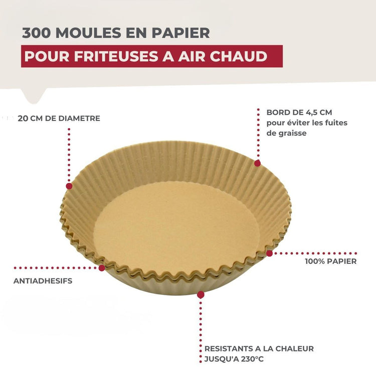 Lot de 1 moules en papier airfryer 20/4,5 cm en papier Fackelmann Moules Air Fryer