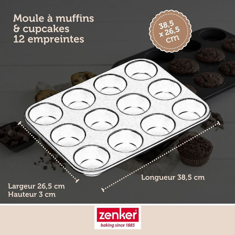 Set de 4 ustensiles de pâtisserie moule à gâteaux bol spatule Black mettallic Black mettallic Zenker  Black mettallic