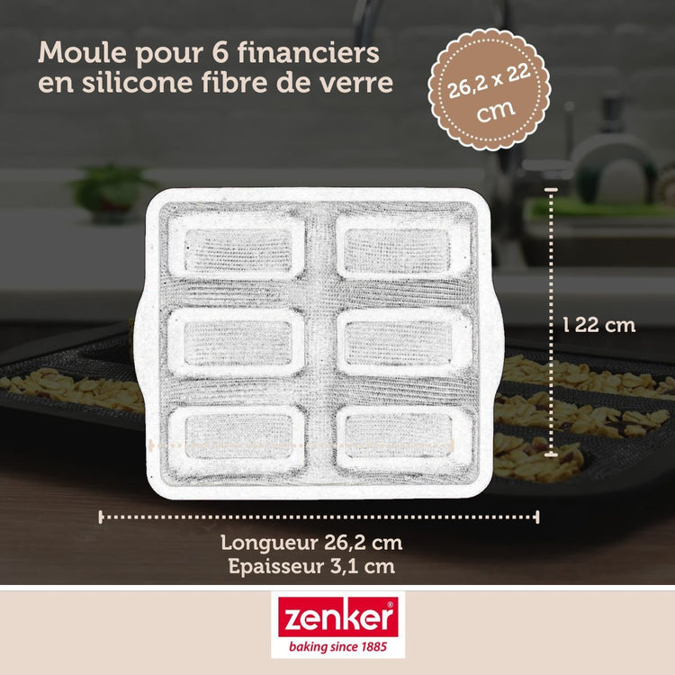 Set à pâtisserie 1 moule à financiers en silicone fibre de verre, 2 bols à mixer et 1 spatule Zenker Silicone