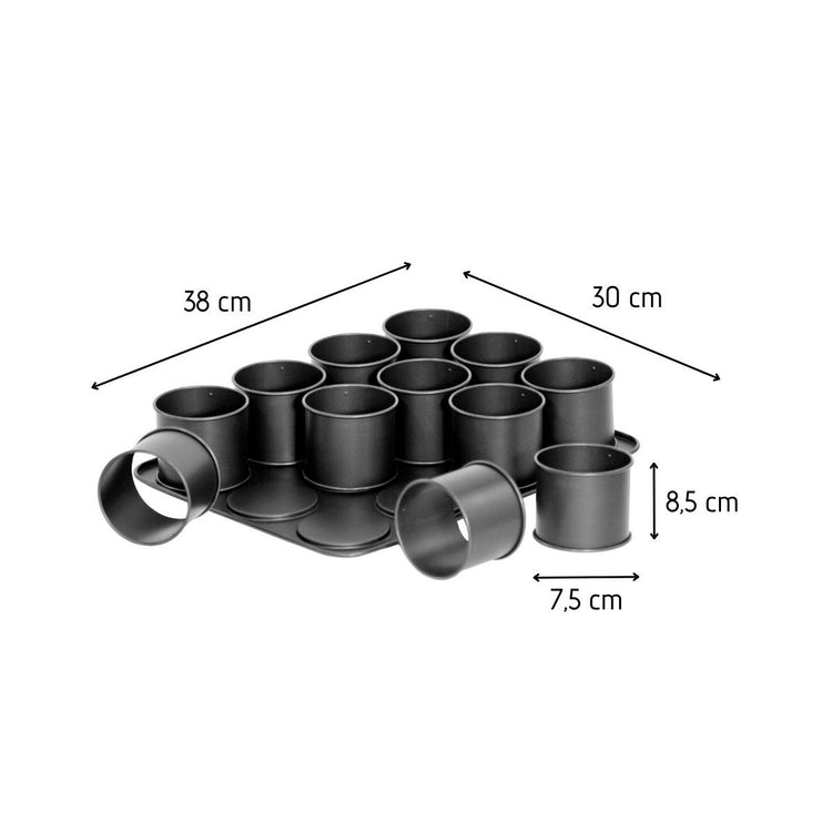 Set de 4 ustensiles de pâtisserie moule à gâteaux 2 bols et spatule Black mettallic Black mettallic Zenker  Black mettallic