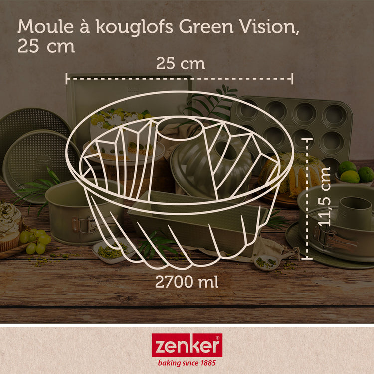 Set de 4 ustensiles de pâtisserie moule à gâteaux 2 bols et spatule pâtisserie Zenker Green Vision