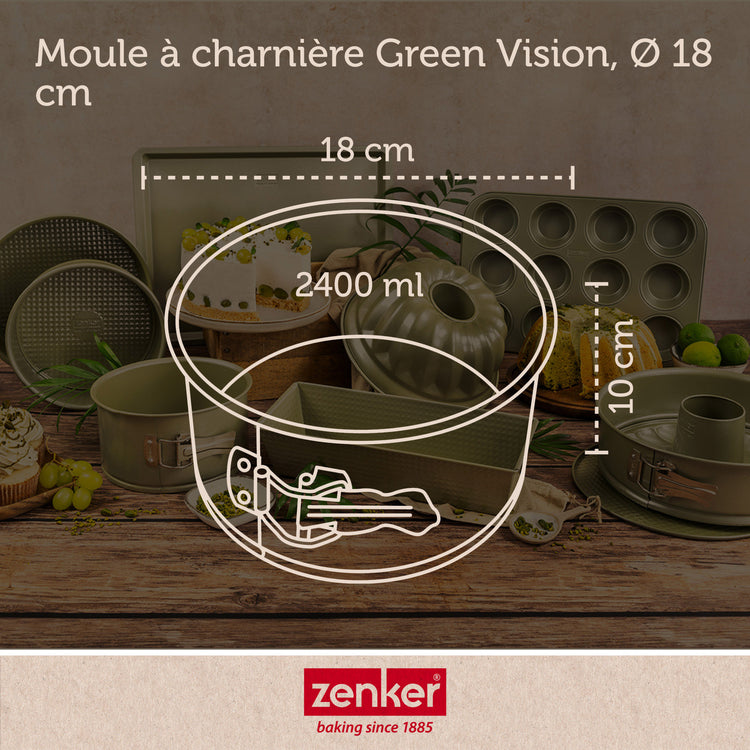 Set de 4 ustensiles de pâtisserie moule à gâteaux 2 bols et spatule Zenker Green Vision