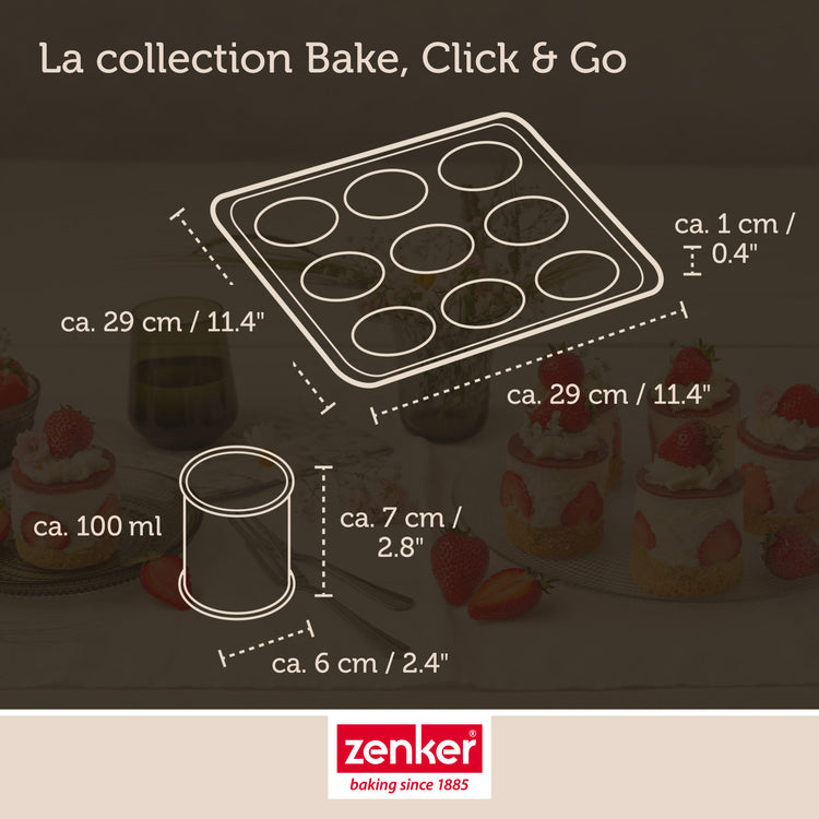 Set de 4 ustensiles de pâtisserie moule à gâteaux bols et spatule Zenker Bake Click and Go