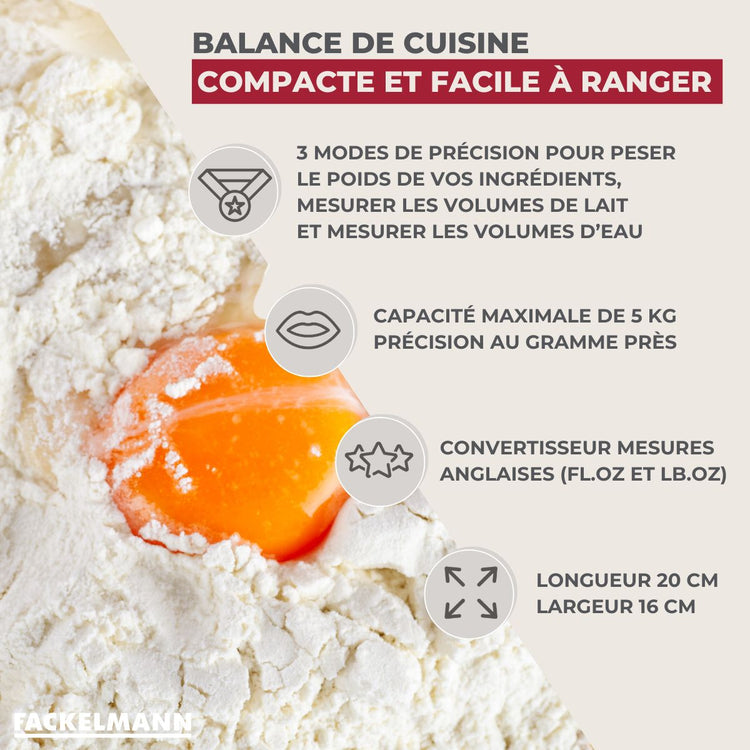 Balance de Cuisine Électronique Grise 5 kg Fackelmann