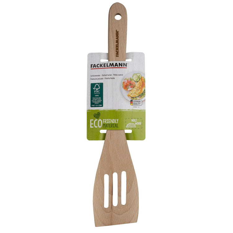 Set de 2 ustensiles de cuisine spatule en bois Fackelmann Nature