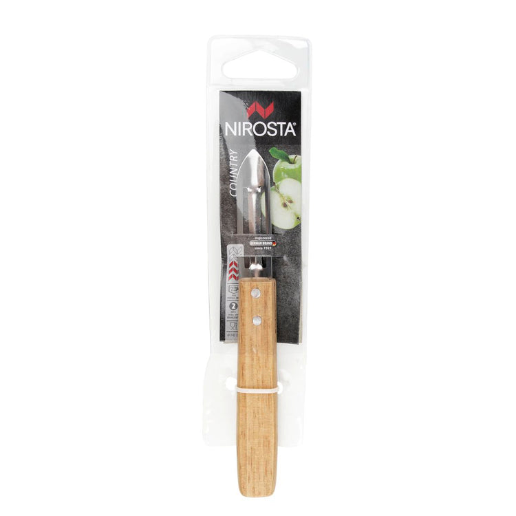 Set de 4 éplucheurs en inox et bois Nirosta Country