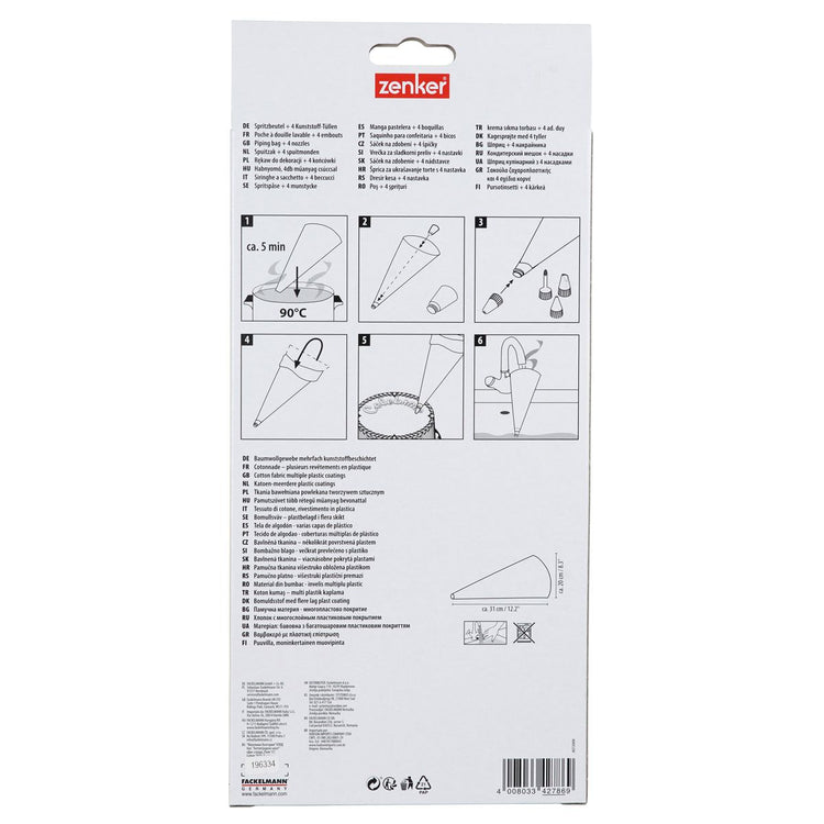 Set de 2 ustensiles de pâtisserie poche à douille avec embouts Zenker Smart Pastry