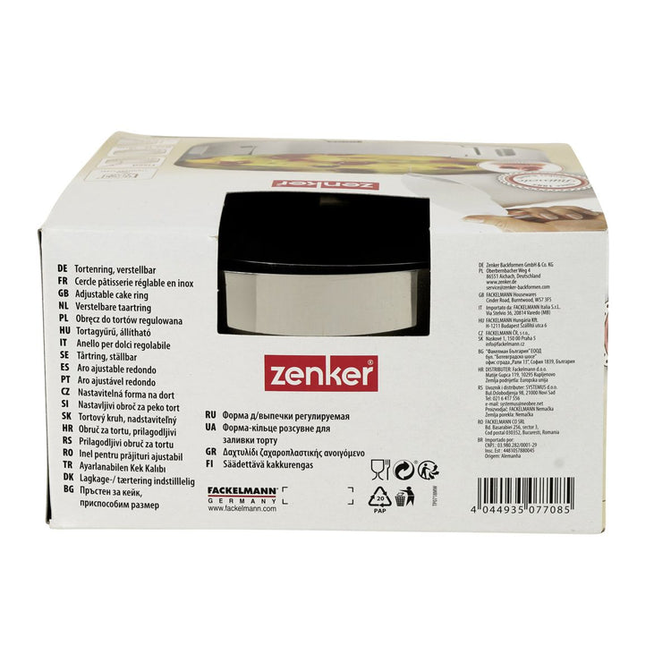 Lot de 2 cercles à pâtisserie 15/30 cm en inox Zenker Smart Pastry